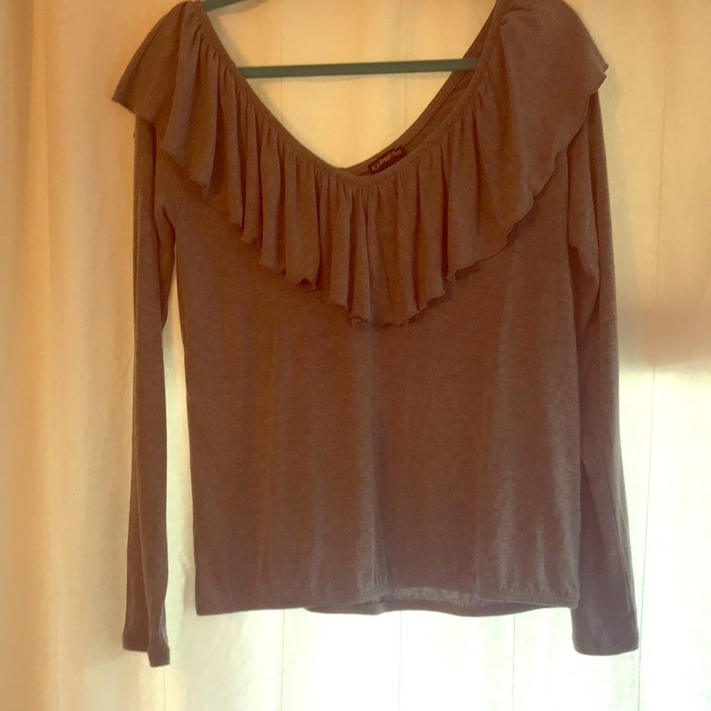 Grey off the shoulder top